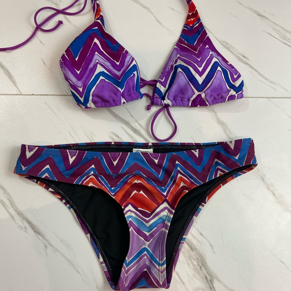 La Vie En Rose Purple and Blue Bikini Set